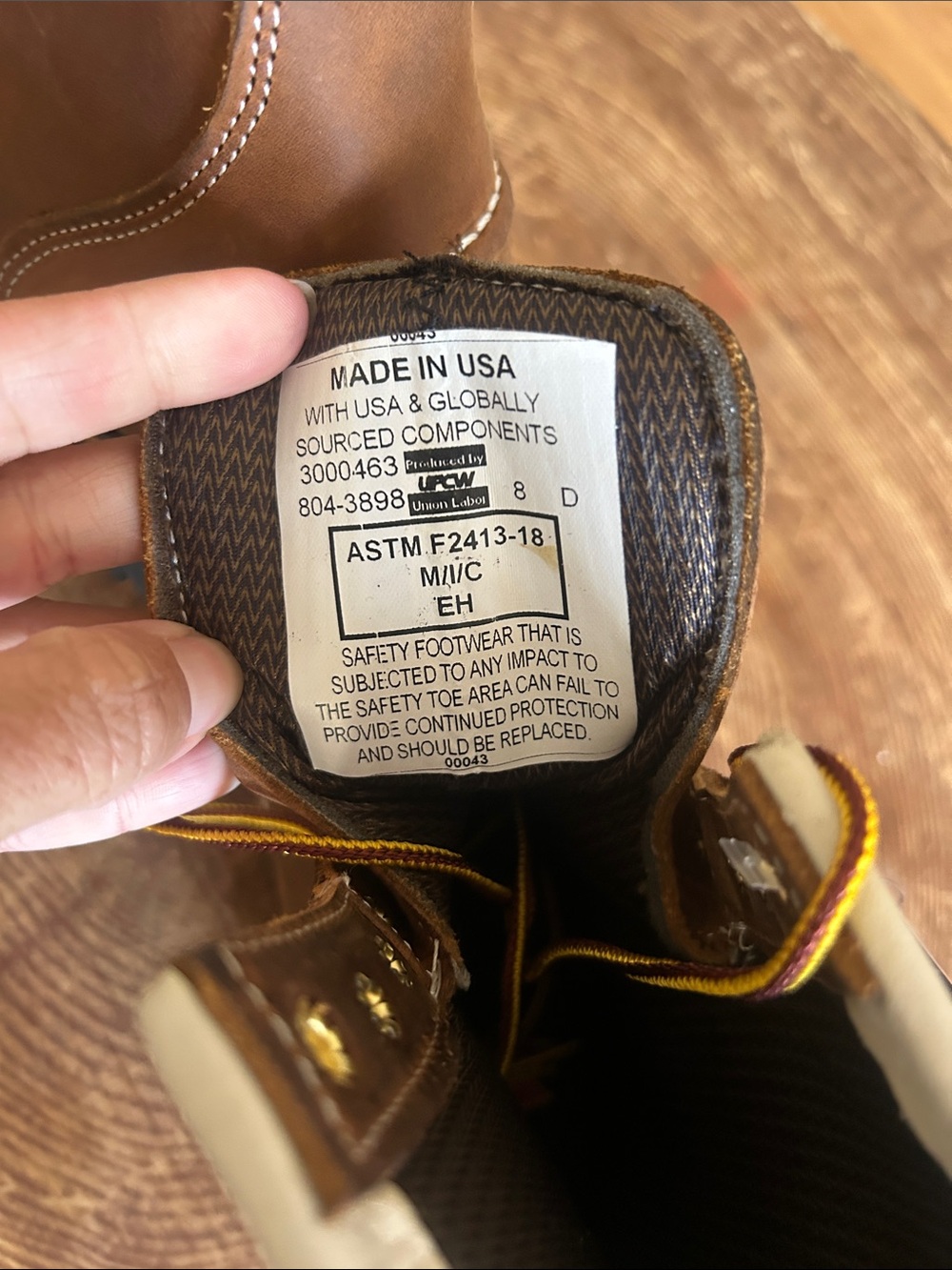 Thorogood Brown Moc Toe Work Boots - 1957 Series Men's Waterproof Lace-Up Size 8 - Picture 8 of 10